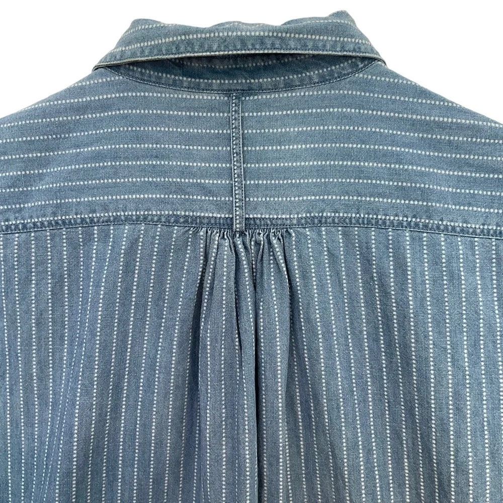 Levi’s Made & Crafted Light Blue Dotted Denim Shirt Dress With Pockets - Picture 9 of 16